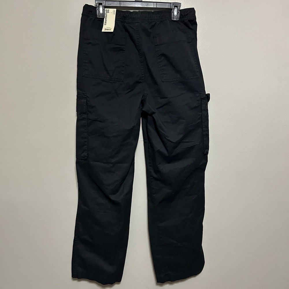 No Boundaries Pants M 32-34 Black New Straight Fit Drawstring Utility Cargo Y2k - Picture 2 of 12